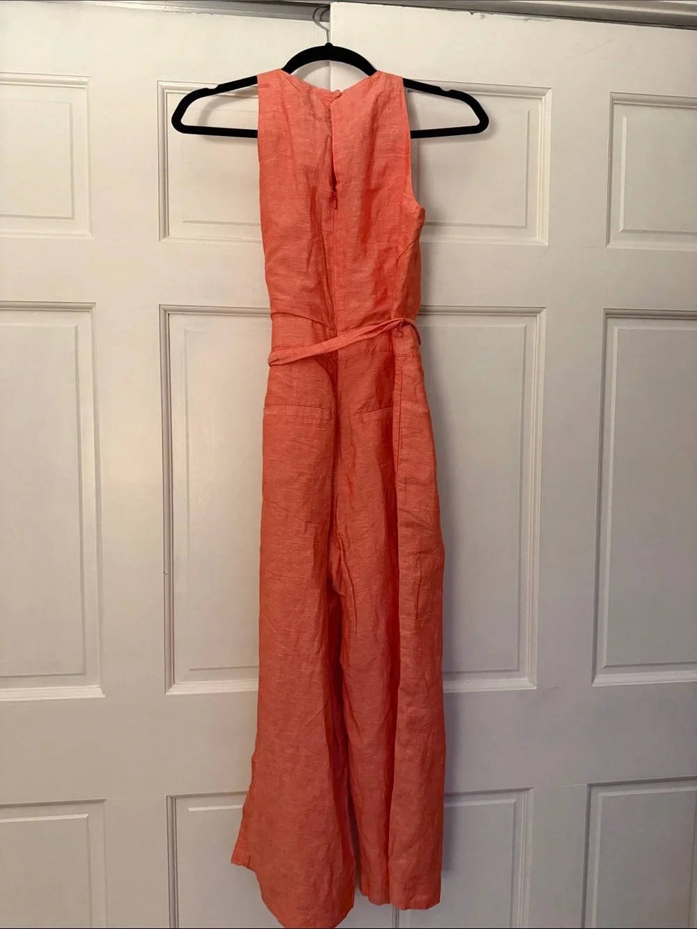 Banana Republic Linen Sleeveless Coral Wide-Leg Jumpsuit